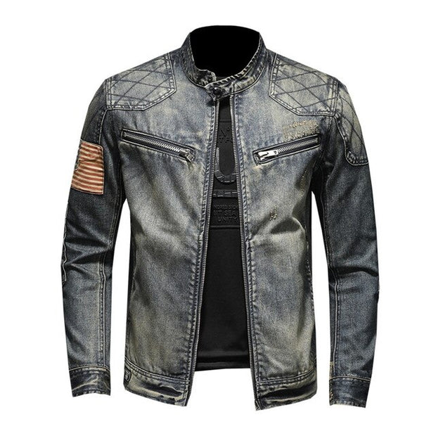 West Louis™ American Style Casual Zipper Jeans Jacket