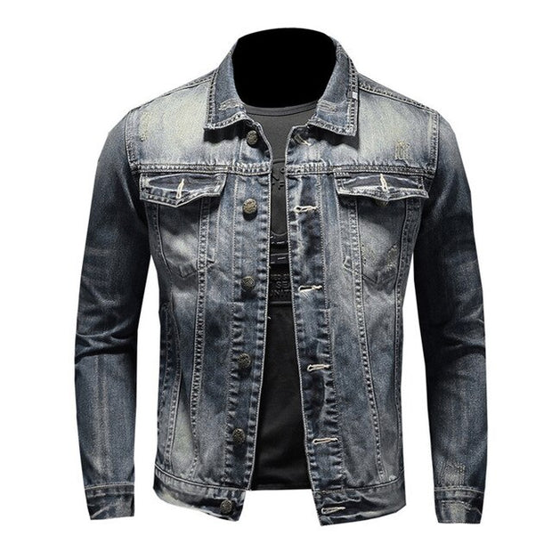 West Louis™ American Style Casual Zipper Jeans Jacket