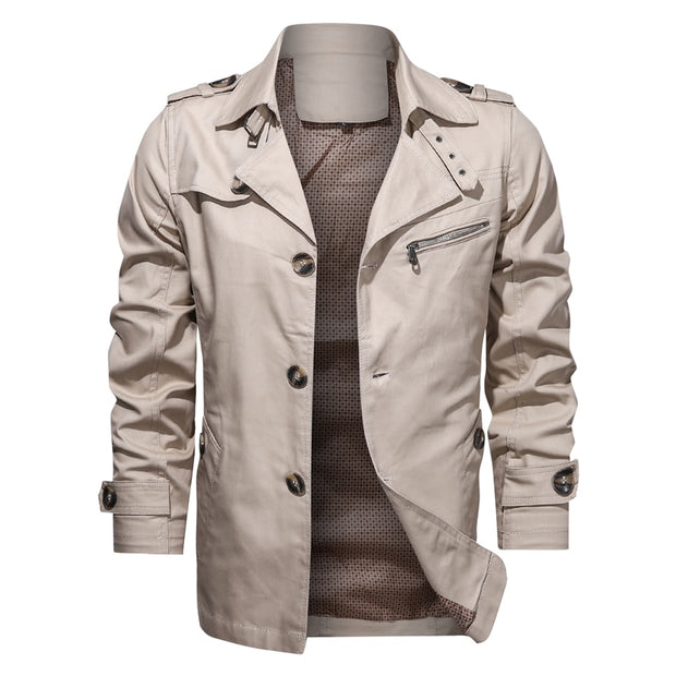 West Louis™ Lapel Fashion Single Breasted Trench Coat