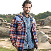 West Louis™ Fleece Pure Cotton Plaid Jacket