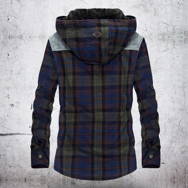 West Louis™ Fleece Pure Cotton Plaid Jacket