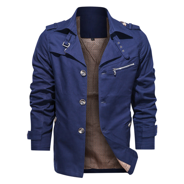 West Louis™ Lapel Fashion Single Breasted Trench Coat