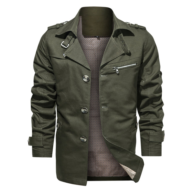 West Louis™ Lapel Fashion Single Breasted Trench Coat