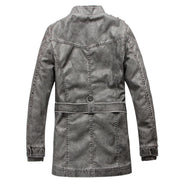 West Louis™  Winter PU Moto Long Leather Jacket  - West Louis