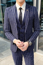 West Louis™ Business Style Formal Striped 2 Piece Suit