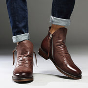 West Louis™ High-Top Tassel Zip PU Leather Boots