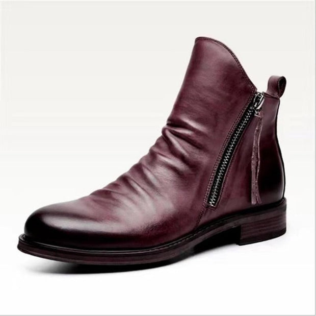 West Louis™ High-Top Tassel Zip PU Leather Boots