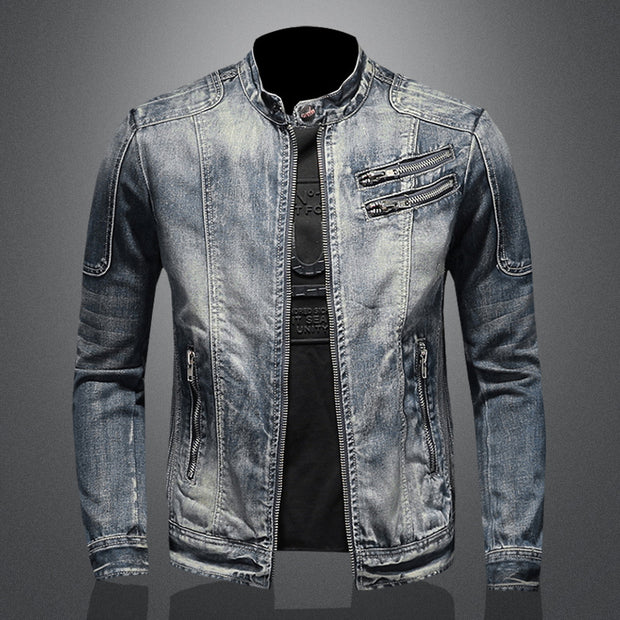 West Louis™ Stand Collar Style Zipper Jacket