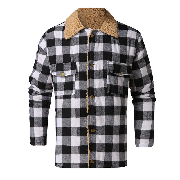 West Louis™ Fashion Winter Plaid Black&White Jacket