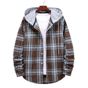 West Louis™ Street Hooded Plaid Shirt