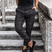 West Louis™ Fashion Plaid Mid Waist Button Trouser