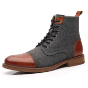 West Louis™ Autumn Casual Lace Up Fabric Oxford Boots