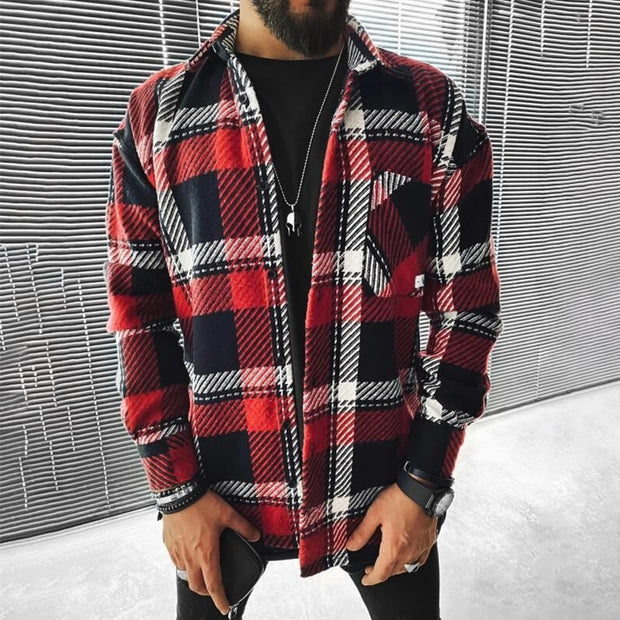 West Louis™ Vintage Fashion Button Long Plaid Shirt