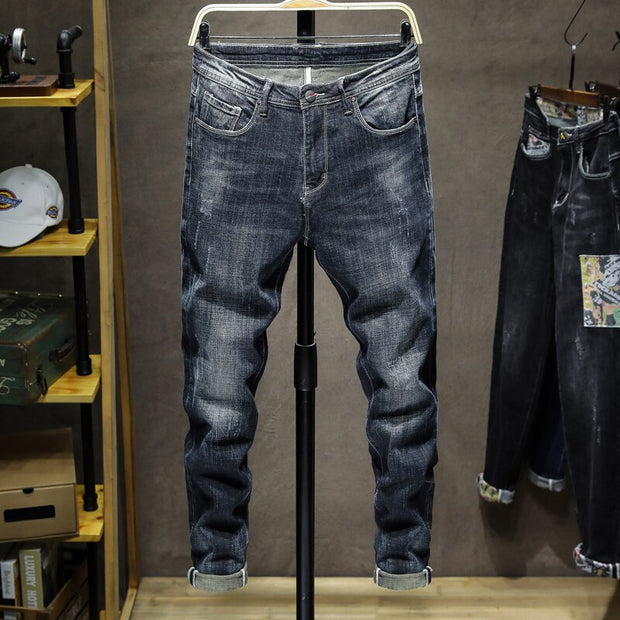 West Louis™ Designer Stretch Dark Blue Casual Jeans