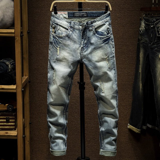 West Louis™ Skinny Ripped Distressed Denim Jeans