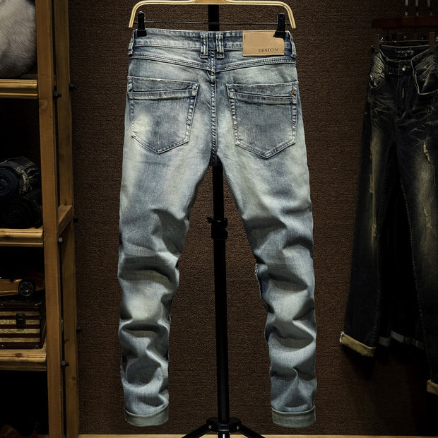 West Louis™ Skinny Ripped Distressed Denim Jeans