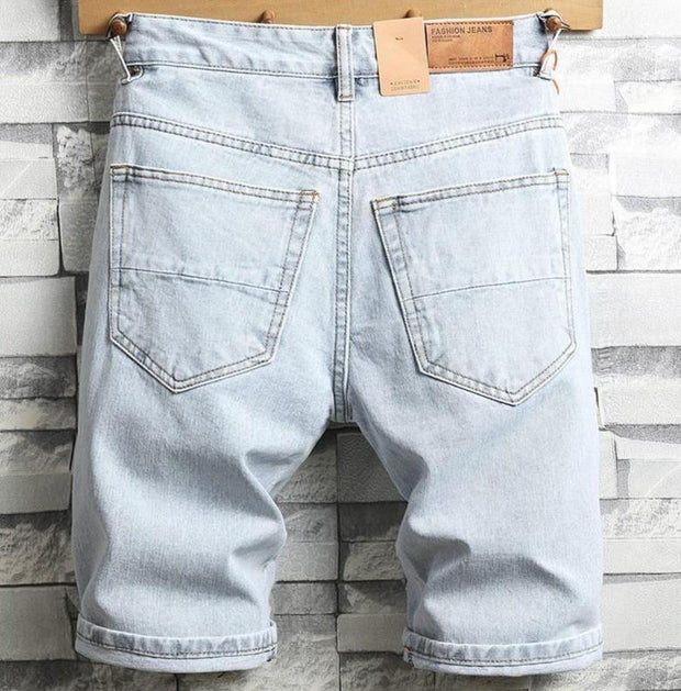 West Louis™ British Style Holes Knee Length Jeans Short
