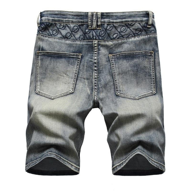 West Louis™ Washed Five-Point Zipper Shorts Jeans