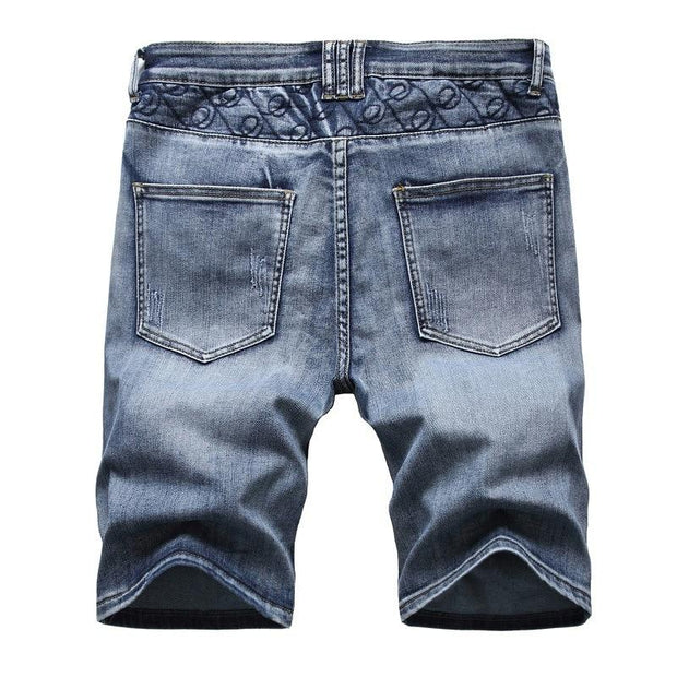 West Louis™ Washed Five-Point Zipper Shorts Jeans