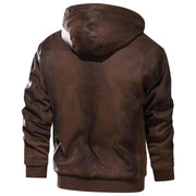 West Louis™ Brand PU Faux Leather Outerwear Jacket