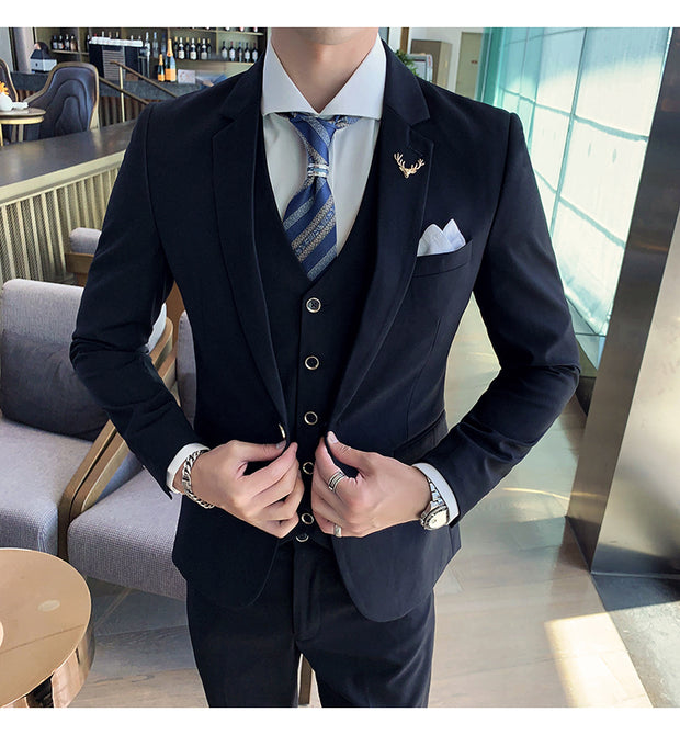 West Louis™ Brand Business Casual Slim Fit 3 Piece Suit