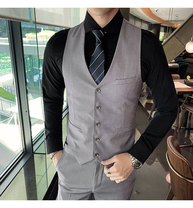 West Louis™ Brand Business Casual Slim Fit 3 Piece Suit