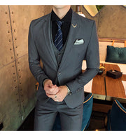 West Louis™ Brand Business Casual Slim Fit 3 Piece Suit