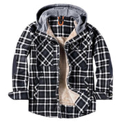 West Louis™ Winter Casual Plaid Hooded Velvet Jacket