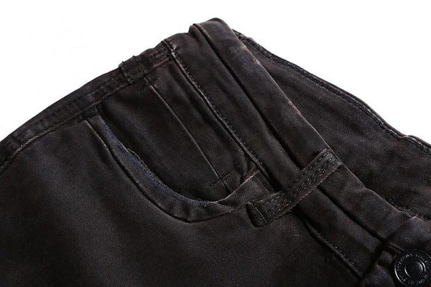 West Louis™ Black Denim Ripped Jeans  - West Louis
