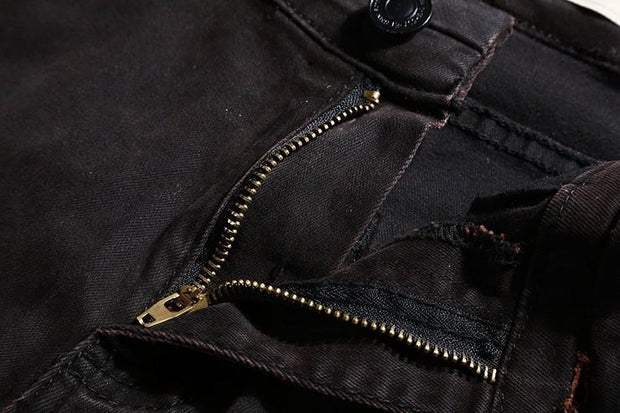 West Louis™ Black Denim Ripped Jeans  - West Louis