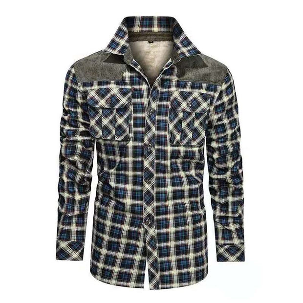 West Louis™ Designer Winter Fleece Lumberjack Plaid Shirt