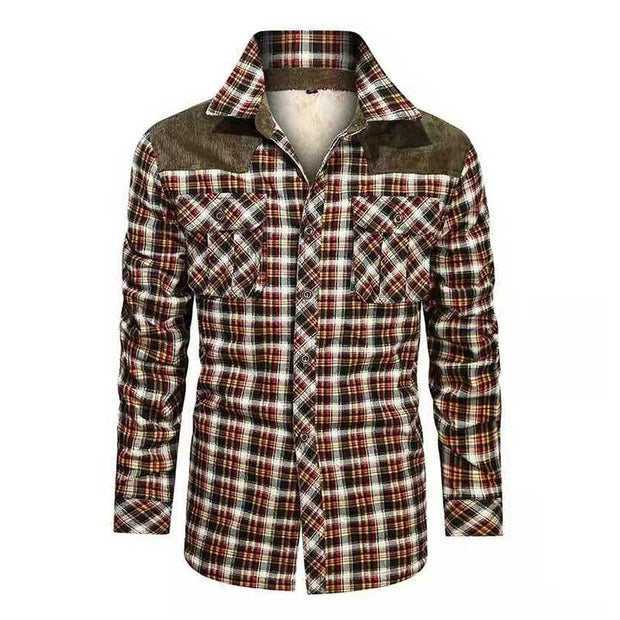 West Louis™ Designer Winter Fleece Lumberjack Plaid Shirt