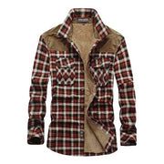 West Louis™ Designer Winter Fleece Lumberjack Plaid Shirt