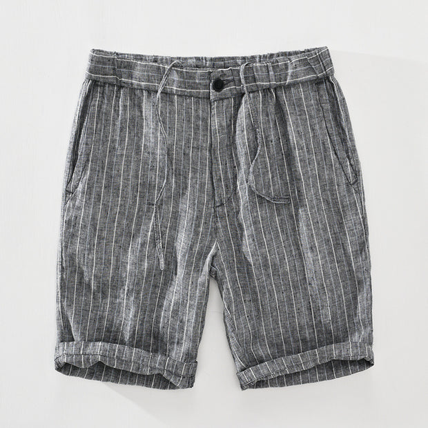 West Louis™ Striped Youth Elasticated Linen Casual Shorts
