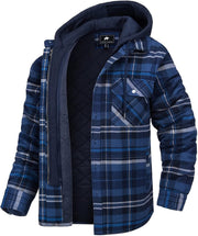 West Louis™ Flannel Shirt Jacket with Removable Hood