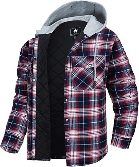 West Louis™ Cotton Flannel Lined Plaid Jacket