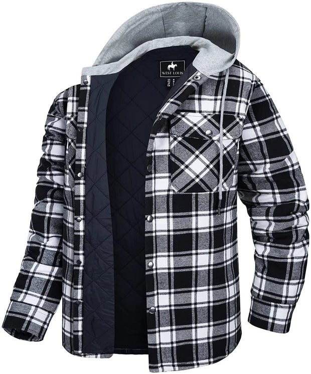West Louis™ Cotton Flannel Lined Plaid Jacket