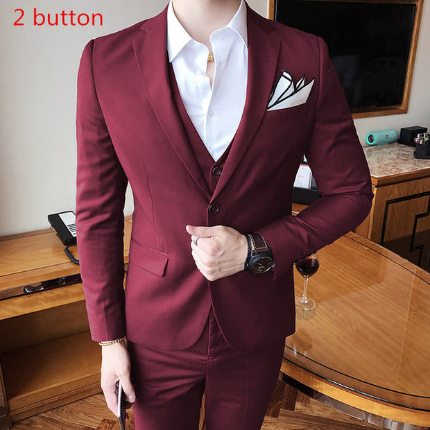 West Louis™ Designer Tailored Elegant Slim Fit 3 Piece Suit
