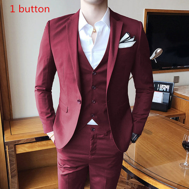 West Louis™ Designer Tailored Elegant Slim Fit 3 Piece Suit