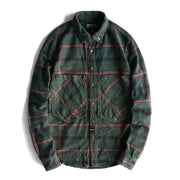 West Louis™ Plaid Washed Distressed Lapel Versatile Shirt