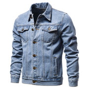 West Louis™ Denim Lapel Single Breasted Jeans Jacket