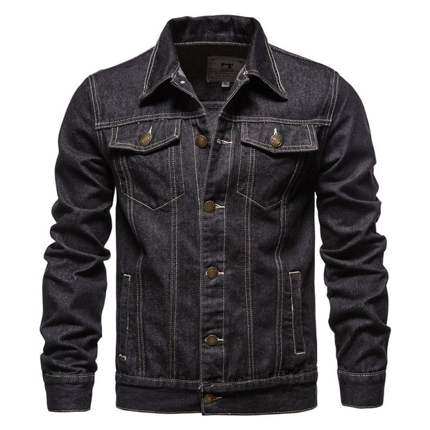 West Louis™ Denim Lapel Single Breasted Jeans Jacket