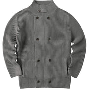 West Louis™ Turndown Collar Buttoned Knit Cardigan