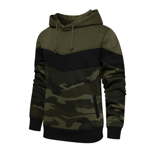 West Louis™ Spring/Autumn Camo Patchwork Hoodie