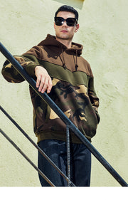 West Louis™ Spring/Autumn Camo Patchwork Hoodie