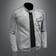 West Louis™ Moto Biker Streetwear Denim Jacket