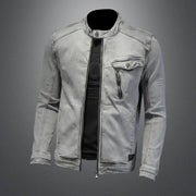 West Louis™ Moto Biker Streetwear Denim Jacket