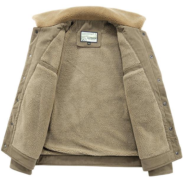 West Louis™ Warm Windbreaker Fur Collar Corduroy Jacket