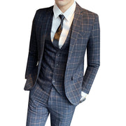 West Louis™ Designer Business Acetate Plaid Slim 3 Piece Suit