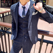 West Louis™ Tailored Viscose Elegant Plaid British 3 Piece Suit